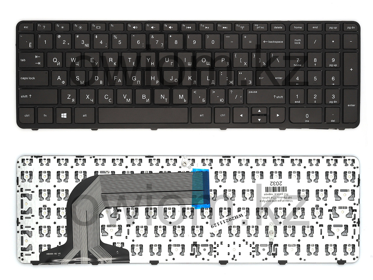 Клавиатура для ноутбука HP Pavilion 17-e series, RU, рамка, черная
